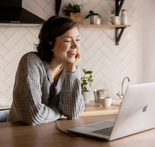 image of woman on video call